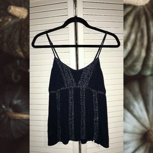 American Eagle Braided Embellished Tank Navy